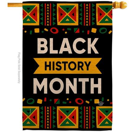 ORNAMENT COLLECTION 28 x 40 in. Celebrate Black History Month House Flag w/Support Cause Dbl-Sided Vertical Flags OR583602